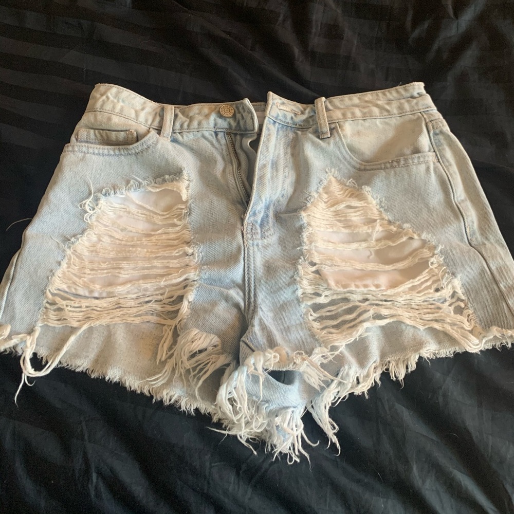 cello high waisted jean shorts